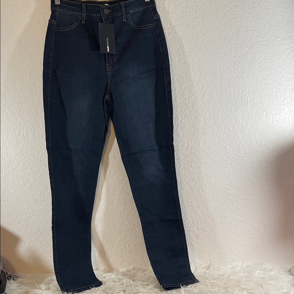 FASHION NOVA Classic High Waist Skinny Jeans Dark Denim Size 11 NEW - Picture 4 of 16